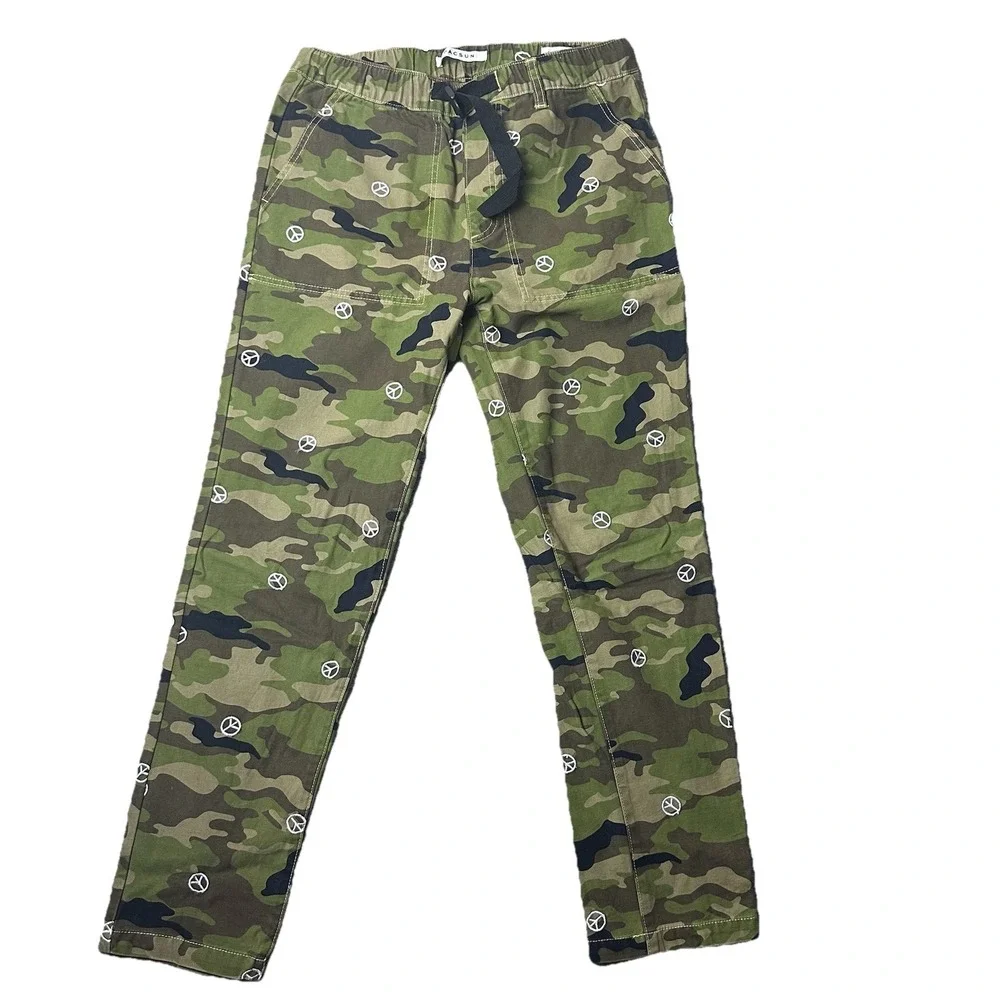 PacSun Men's Carpenter Camo Pants Peace Sign Embroidery Y2K Streetwear Skater‎ S
